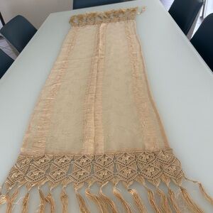 Gold Table Runner with tassels from Crete, Greece